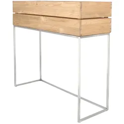 Pflanzenbehälter Mini Garden aus recyceltem Teak, modern, natur, für Outdoor, 100x34x90 cm
