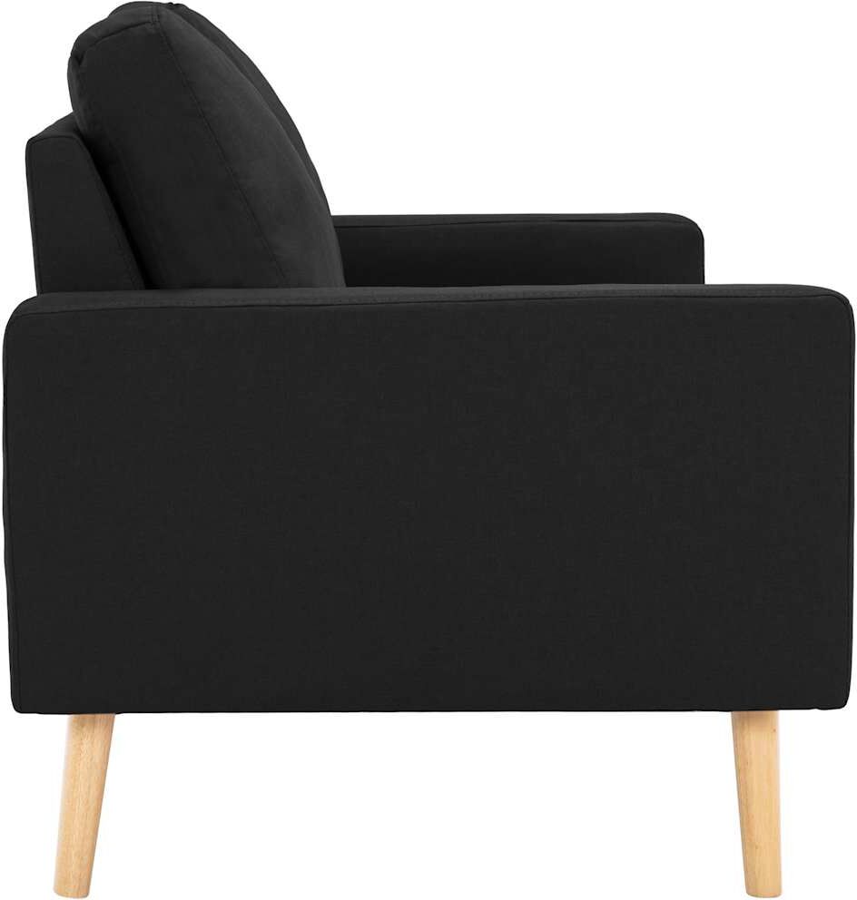 vidaXL Canapé à 2 places Noir Tissu
