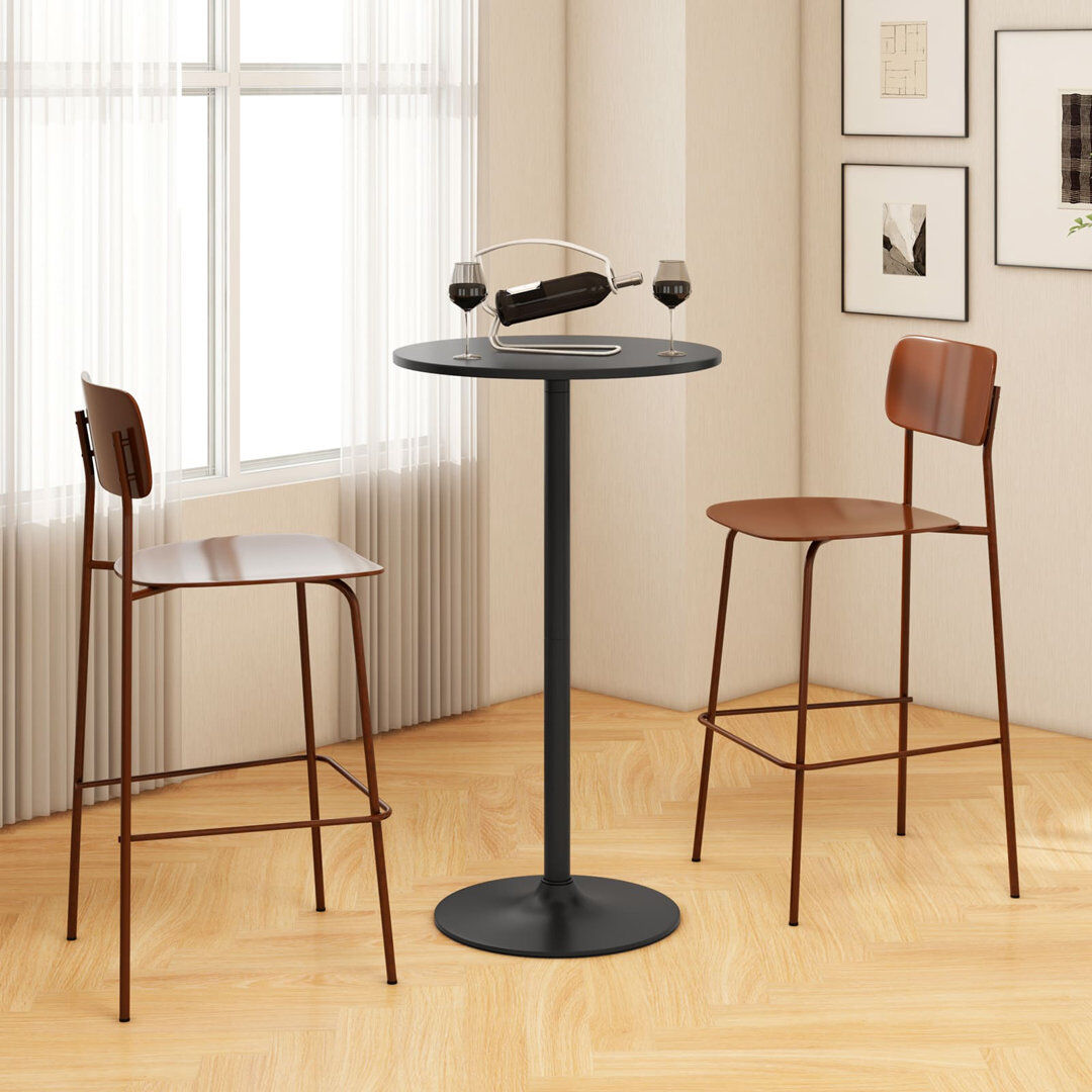 George Oliver Round Dining Table with Iron Base Black