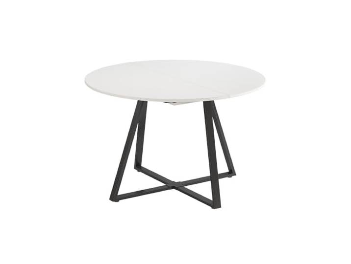 Vicco Esstisch Loyd, Weiß/Schwarz, 120-160 x 120 cm