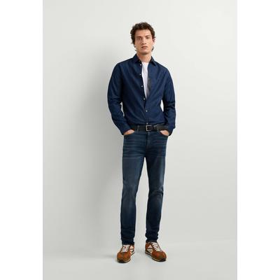 Skinny-fit-Jeans PEPE JEANS "skinny fit jeans SKINNY JEANS FINSBURY", Herren, Gr. 30, Länge 34, blau (used tinted schwarz powerflex), 92% Baumwolle, 6% Polyester, 2% Elasthan, Jeans
