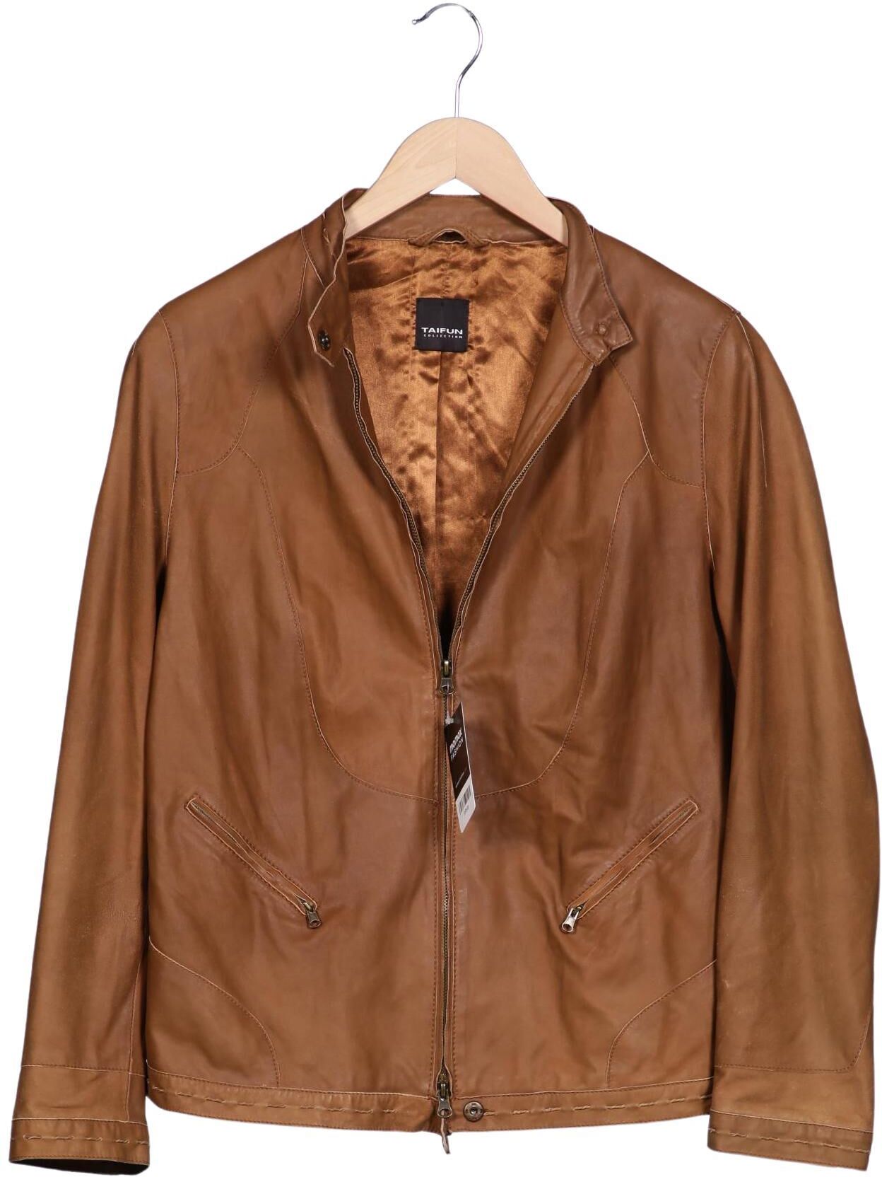 Taifun Damen Jacke, Braun, Gr. EU 44, Leder / Synthetik - Second Hand