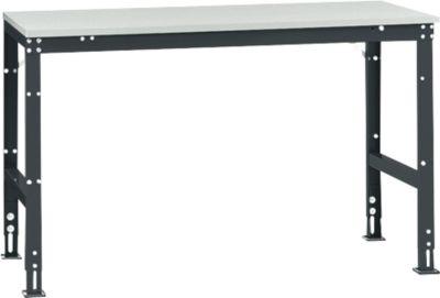 Manuflex Grundtisch UNIVERSAL Standard, Tischplatte Melamin, 1500x800, anthrazit