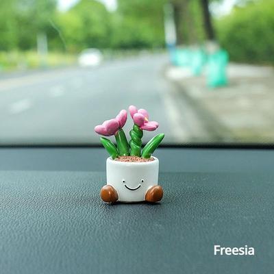 Inspire Essentials Cute Flower Pot Elf Car Dashboard Decoration a
