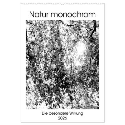 Natur monochrom Die besondere Wirkung (Wandkalender 2026 DIN A2 hoch), CALVENDO Monatskalender