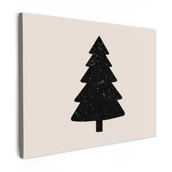 LEINWANDBILD Weihnachtsbaum - Schwarz - Urlaub - Beige Wandbild 40x30 cm