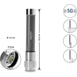 Delock 5G 3700 - 4200 MHz Antenne N Stecker 4 dBi omnidirektional starr outdoor (5G), Netzwerkantenne