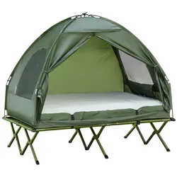 Campingzelt Erhöhtes Campingbett Kuppelzelt Luftmatratze mit Pumpe
