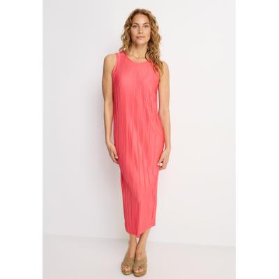 Plisseekleid LASCANA "in Midilänge mit gerader Passform", Damen, Gr. 42, N-Gr, Jersey, pink, Jersey, Obermaterial: 88% Polyester, 12% Elasthan, unifarben, figurumspielend ca. Mitte Wade, Rundhals, Kleider, Partykleid in Midilänge, elegantes...