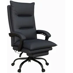 STILVORA Bürostuhl Chefsessel 74x66x122 cm höhenverstellbar mit Massage und Heizfunktion, 155 Grad Neigung, Fußstütze, Dunkelgrau Polyester