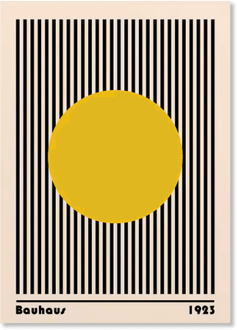Inspire Picks Abstract Bauhaus Orange Wall Art Modern Geometric Sunrise Bicycle Poster 8 50x75cm No Frame