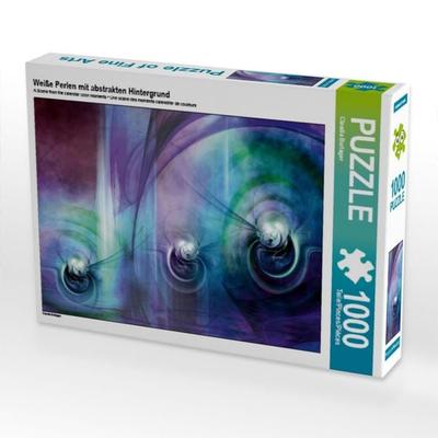 CALVENDO Puzzle Weiße Perlen mit abstrakten Hintergrund | 1000 Teile Lege-Größe 64x48cm Foto-Puzzle für glückliche Stunden