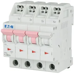 Eaton 101329 Leitungsschutzschalter mit Steckklemme, 2 A, 3p+N, Charakteristik: B PLI-B2/3N