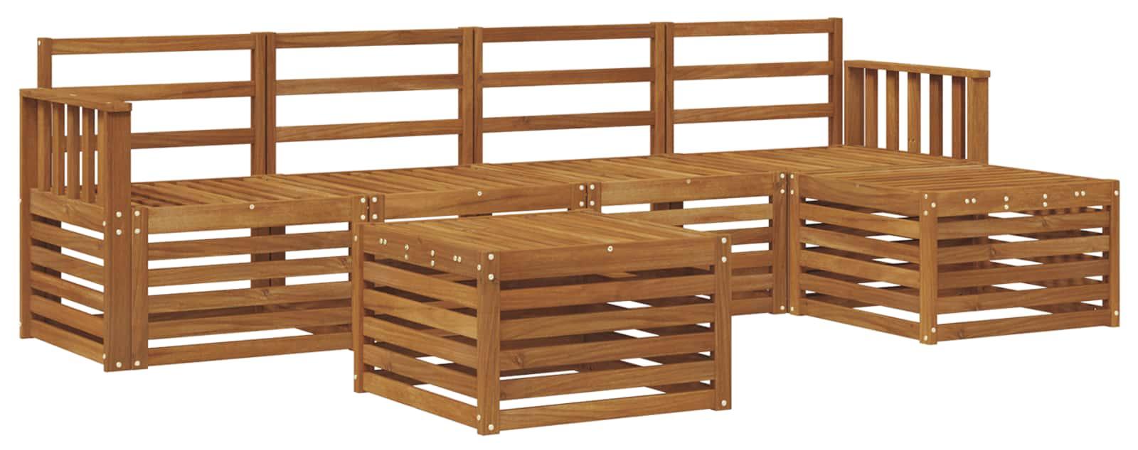 Outdoor-Sofagarnitur 6 pcs Natur