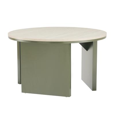 Oviala Business Runder Couchtisch in Holzoptik, 80 cm Durchmesser, olivgrün