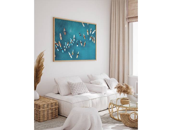 Bild Surfers Rahmen: Massivholz Buche, lackiert Abdeckung: Acrylglas Multicolor 52 x 62cm
