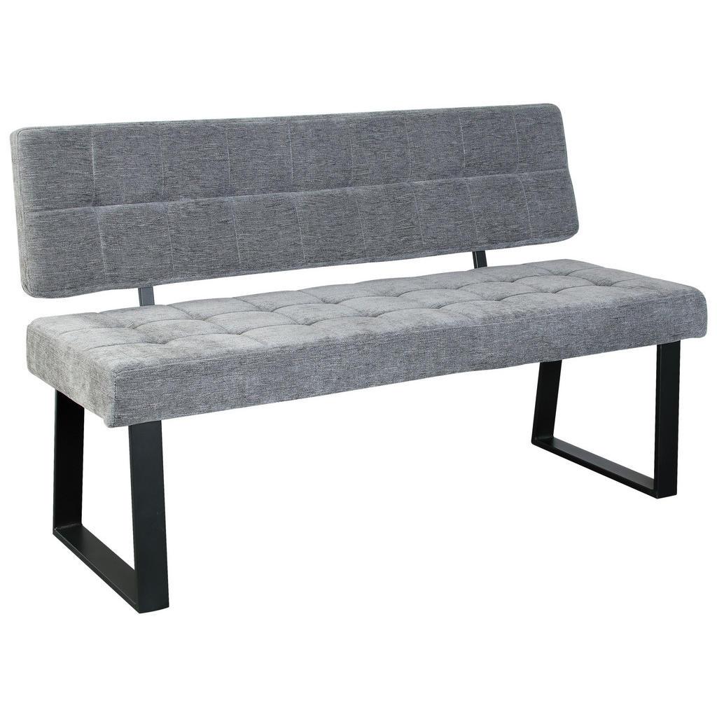 Livetastic Sitzbank , Hellgrau , Metall, Textil , 140x85x56 cm , Esszimmer, Bank, Sitzbänke
