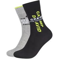 2er Pack CAMP DAVID Casual Legend Crew Socken Herren 2100 - yellow 43-46