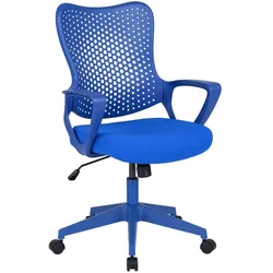 COSTWAY Ergonomischer Bürostuhl, atmungsaktive Netz-Rückenlehne, höhenverstellbarer Drehstuhl mit Wippfunktion