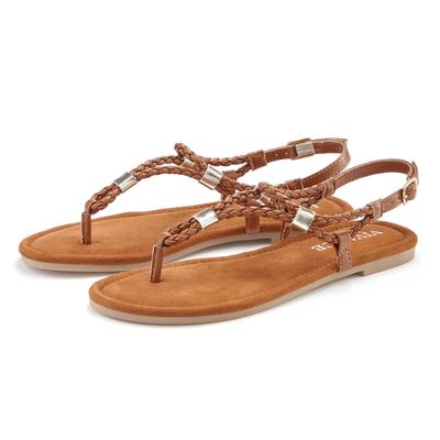 Sandale VIVANCE "Sommerschuh", Damen, Gr. 42, braun (camelfarben), Obermaterial: 100% Lederimitat. Decksohle: 100% Textilmaterial. Futter: 100% Lederimitat. Laufsohle: 100% Synthetik, unifarben, Basic, Schuhe Sandale, Zehentrenner, Sommerschuh,...