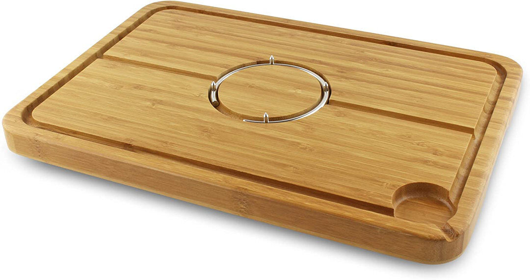 Grunwerg Deluxe Spiked Bamboo Wooden Roast Joint Carving & Cutting Board, 48 x 36cm Large