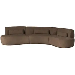 Sofa Batavier 6-Sitzer aus Webstoff, modern halbrund, braun, großzügiges Familiensofa