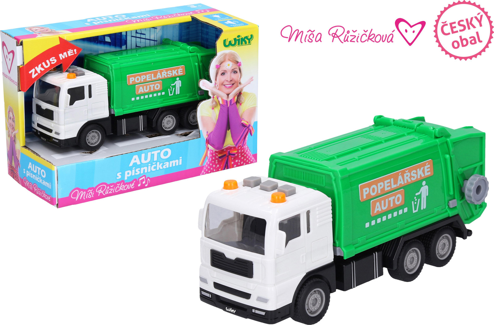 Wiky Vuilniswagen met effecten 17 cm