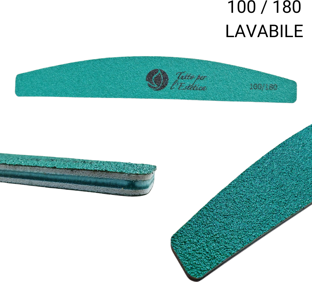 Lima mezzaluna 100/180 lavabile professionale per manicure estetista 1 LIMA