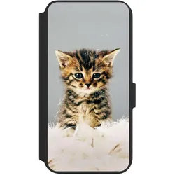 Nivocase Klapphülle für Samsung Galaxy S22+ Handyhülle aus Kunst Leder NIVOflip schwarz Feder Haustier (Samsung Galaxy S22+), Smartphone Hülle, Schwarz