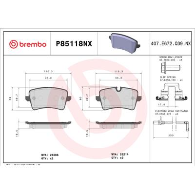 BREMBO Bremsbelagsatz, Scheibenbremse p85118nx für Audi VW (FAW)