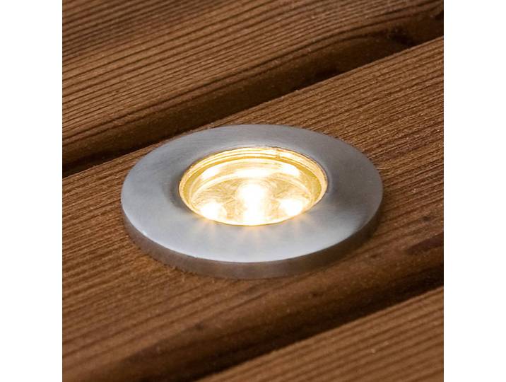 Konstsmide 3er Erweiterungsset Bodeneinbauleuchte Mini flach, alu / grau / zink, Edelstahl, Modern, LED Bodeneinbauleuchte