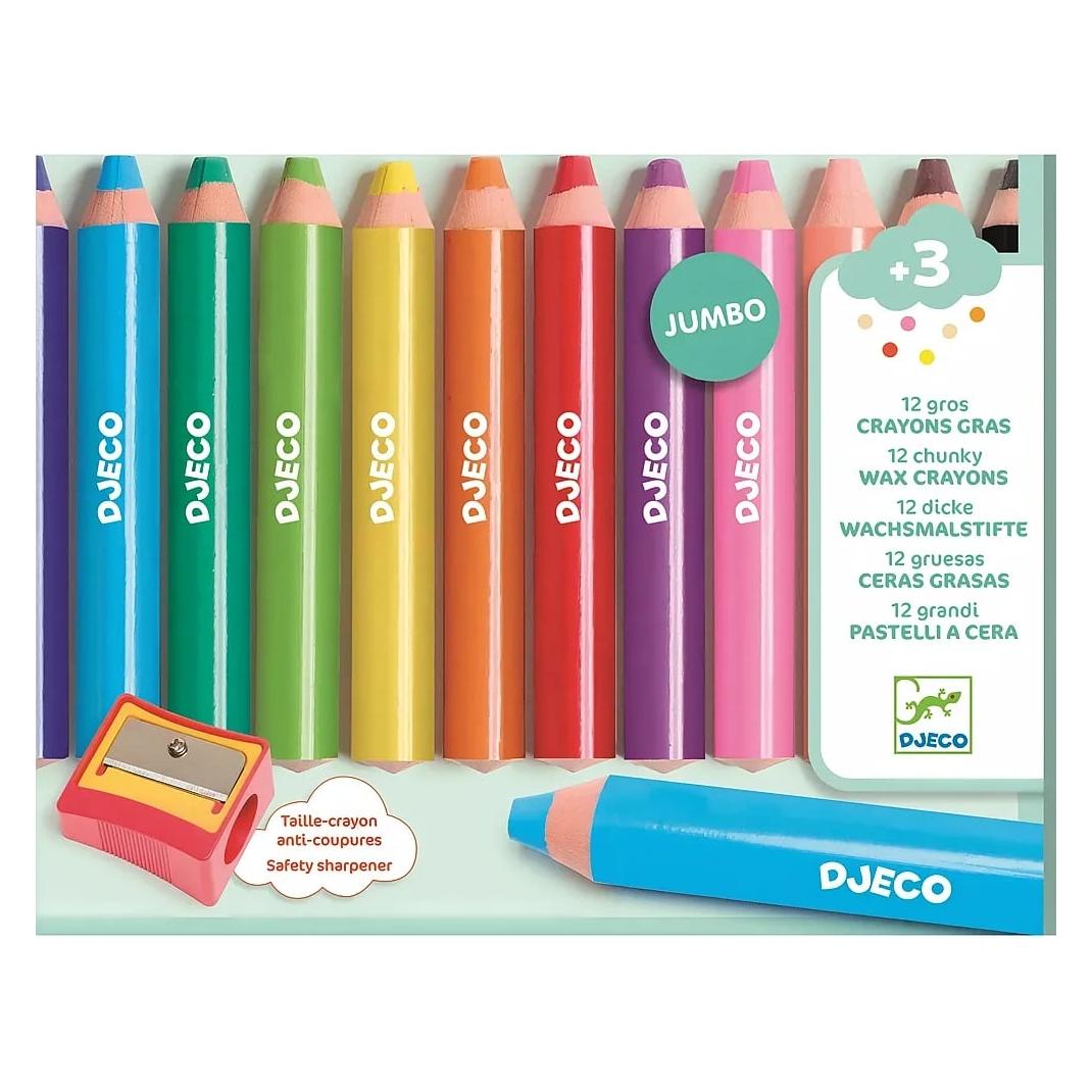 Djeco 12 Jumbo Wachsmalstifte dick (12x) (DJ00971)