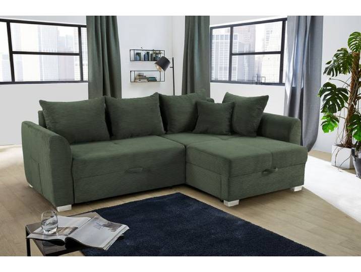 Ecksofa mit Funktion Boomer Grün Cord