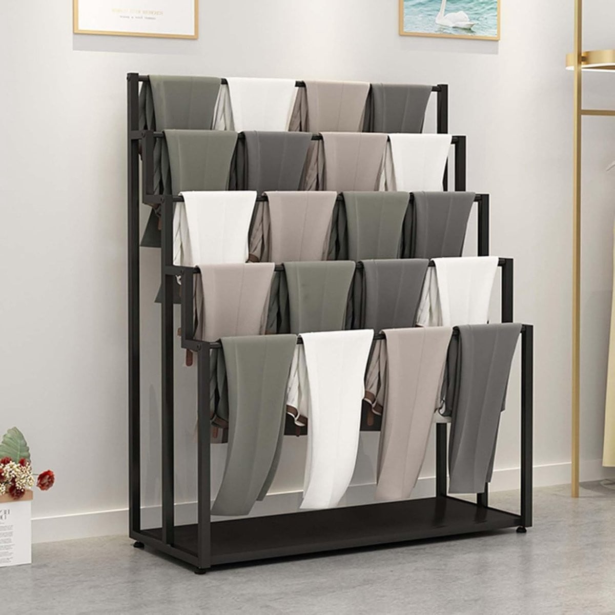 Sjaal Display Rek - Zwarte Accessoirehouder met 5 Gelaagde Lagen - Hoogte: 150 cm