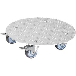 WAGNER Pflanzenroller ALASKA Ø 30 x 7,5 cm, Alu Riffelblech, Softrollen, Bremsen, Tragkraft 100 kg, DE Ware - 20700501