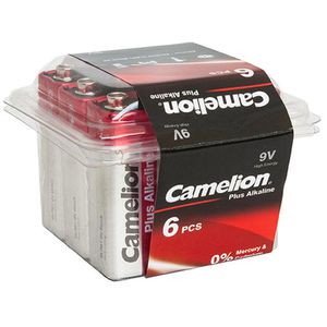 Camelion Batterien Plus, Alkaline, 9V, 7 Jahre lagerfähig, E-Block / 6LR61, 6 Stück