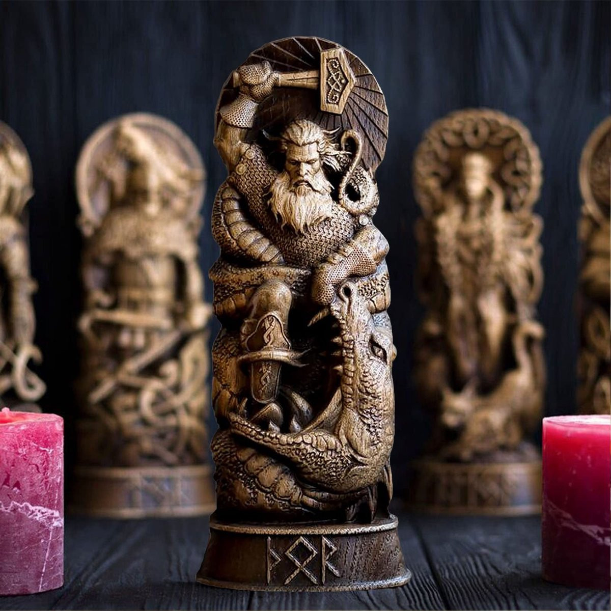 Dailygoods Odin Figuur - Decoratief Beeld van de Noordse God Wodan voor in de Wijnkast of Boekenkast