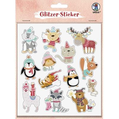 URSUS Dekorationsartikel Glitzer-Sticker, Weihnachten