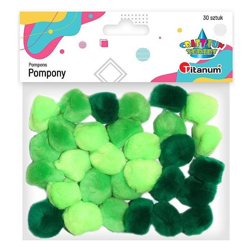 Titanum Acryl-Pompons 25mm grün 30 Stk. (40946511)