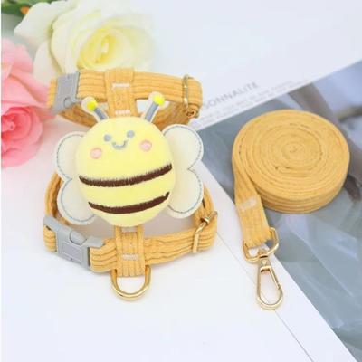 Uplift Essentials Cute Bee Lightweight Pet Harness & Leash Set yellow m