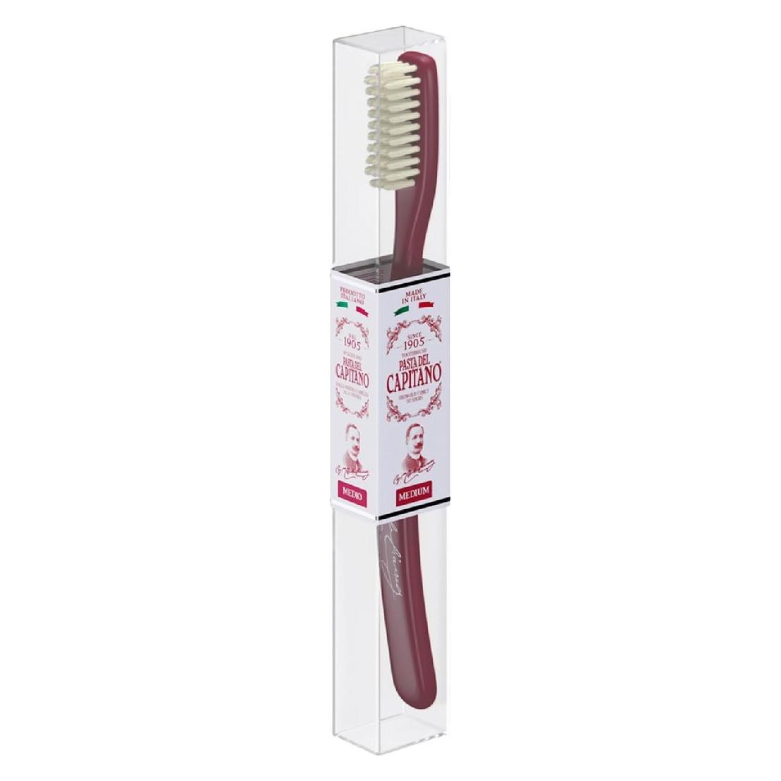Capitano Pasta Del Toothbrush Medium Red (Mittel) (8002140037825)
