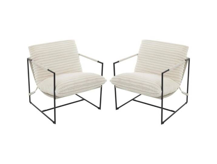 Lot de 2 fauteuils d'appoint style industriel fauteuils de lecture fauteuils confortables pour salon chambre bureau beige