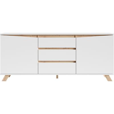Sideboard BYLIVING "Valentin", weiß, B:180cm H:76cm T:38cm, Holzwerkstoff, Melamin, Sideboards, Sideboard