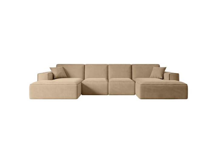WOHNLANDSCHAFT SIERRA-U - 349x169x80 cm Beige Velours