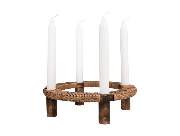 ERNST Bougeoir rond 4 bougies Ernst Bois foncé