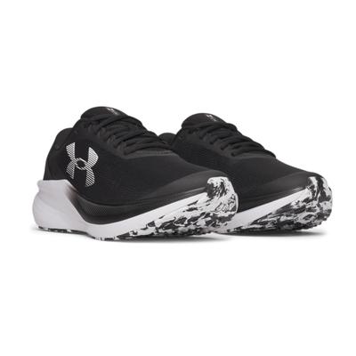 Laufschuh UNDER ARMOUR "UA Charged+ Chase", Herren, Gr. 42, schwarz-weiß (schwarz, schwarz, weiß), Synthetik, Textil, Schuhe Laufschuh, für längere Strecken geeignet