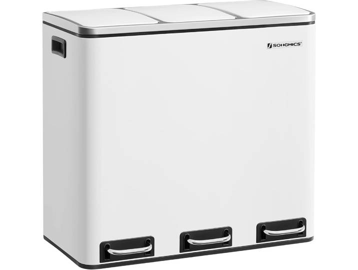 Mülleimer Küche Mülltrennsystem 3 Fächer Wolkenweiss