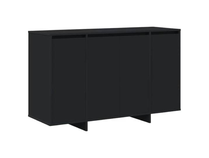 Sideboard Schwarz 120 x 41 x 75 cm Holzwerkstoff mit Türen und Regalen Rechteckig, Scharnier-Türen, 3 Regalbretter, robust, pflegeleicht, modern
