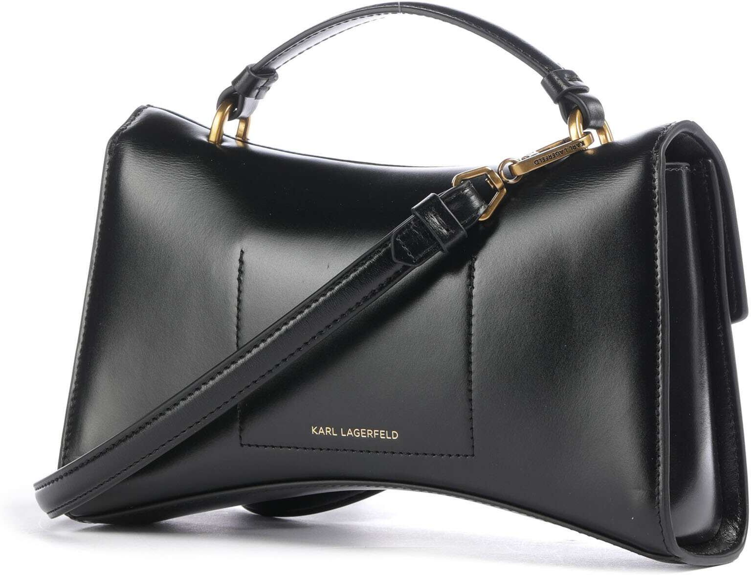 Karl Lagerfeld K/Autograph Umhängetasche aus Leder, schwarz