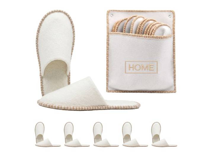 Relaxdays 6 paires de chaussons en feutre